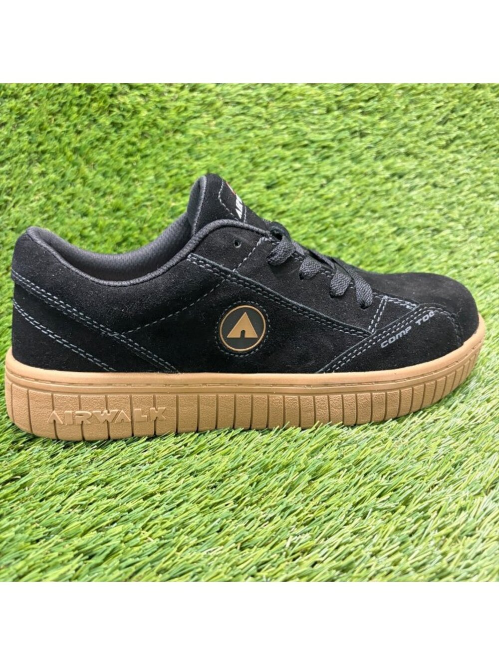 Airwalk Camino Womens Size 7.5 Black Gum Suede Composite Toe Safety Work Shoes